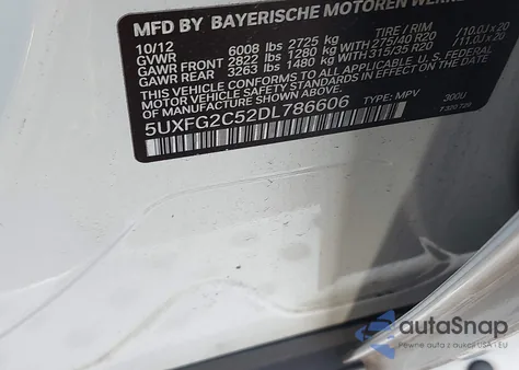 2013 BMW X6 xDrive35I из США, поврежденный, VIN 5UXFG2C52DL786606